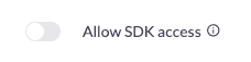 Allow SDK Access