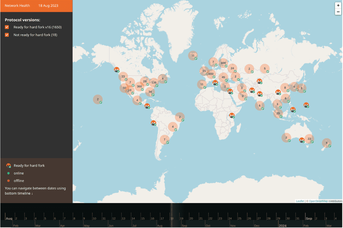 Screenshot of the network map tool